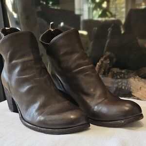 Officine Creative Dark Brown Leather Short Boots Size 39